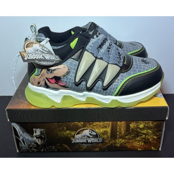 Jurassic World Toddler Boys Athletic Light-up Sneakers Multicolor T. Rex Youth 1 - Picture 4 of 16